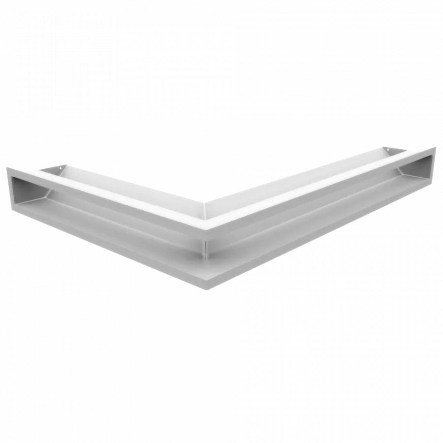Rohová mriežka LUFT 547x766x90 pravá biela 45S